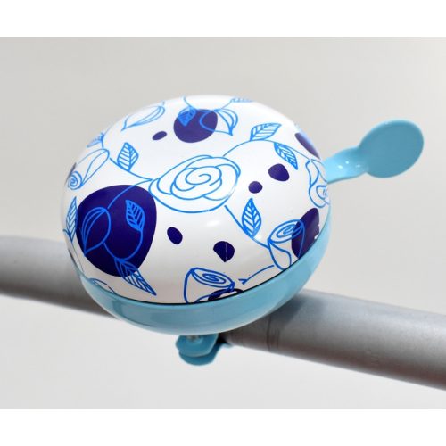 KERÉKPÁR CSENGŐ CRUISER FEHÉR-KÉK RÓZSA DEKORÁCIÓ