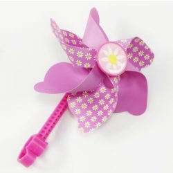   SZÉLFORGÓ SZÉLKERÉK GYERMEK KERÉKPÁRRA RÓZSASZÍN 20/16CM