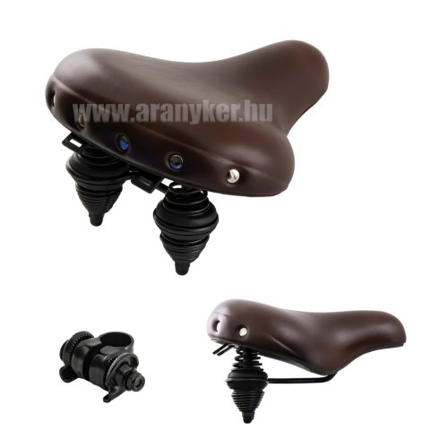 Kerékpár nyereg Barna Cruiser dupla kúprugós 260x240mm 