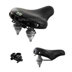 Kerékpár nyereg Fekete Cruiser dupla kúprugós 260x240mm