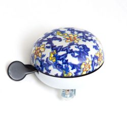 KERÉKPÁR CSENGŐ CRUISER KÉK-SÁRGA VIRÁGOS DEKORÁCIÓ