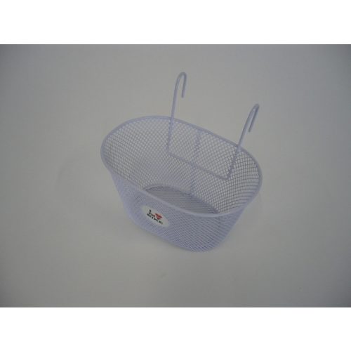 Kerékpár Gyerek Kosár első fém akasztós fehér 