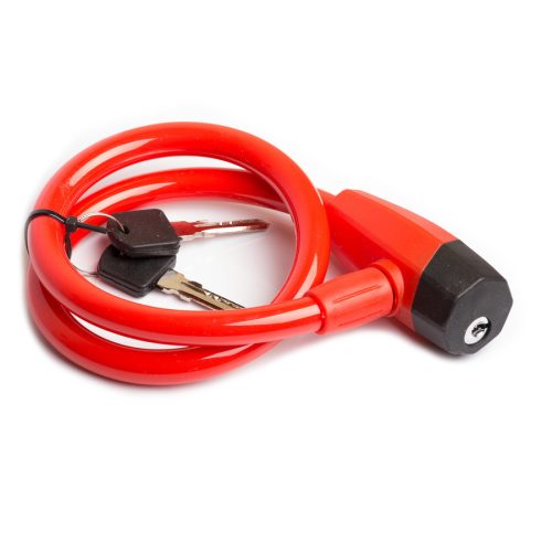 Kerékpár Zár egyenes kulcsos Piros 12x650mm