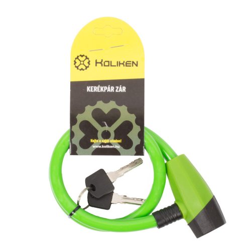 Kerékpár Zár egyenes kulcsos Zöld 12x650mm