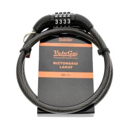   Kerékpár Zár  VeloGo 4 számkódos fekete számzár 8x650mm