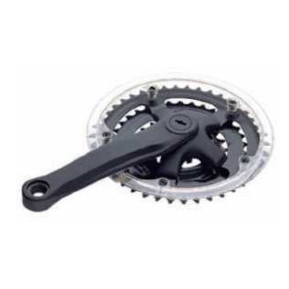 Hajtómû acél MTB fekete 48T/38/28