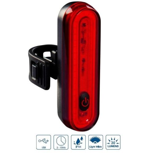  Kerékpár hátsó lámpa VeloGo USB 30 Lumen (COB) led