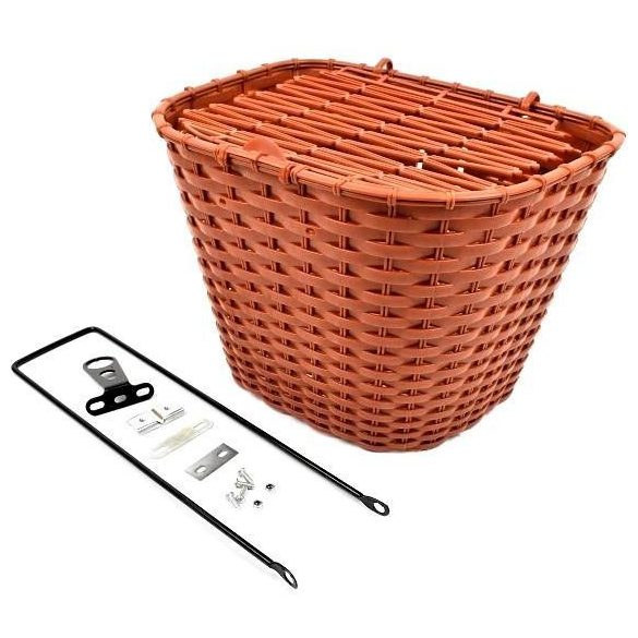 Kerékpár Kosár első rattan műanyag barna